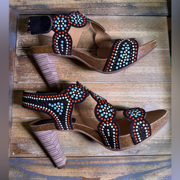 PENELOPE CHILVERS European Heels. Womens Multicolored High Heeled Strap Sandals - Picture 4 of 12